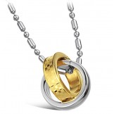 Selling Well all over the World Dual Ring Titanium Necklace For Lovers 