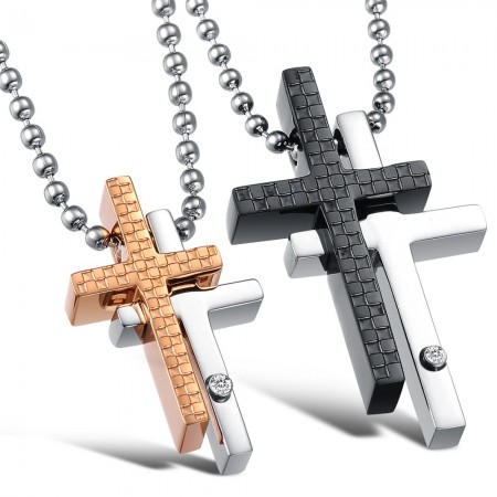 Quality and Quantity Assured Cross Titanium Necklace For Lovers