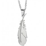 High Quality Feather Shape Titanium Necklace For Lovers 