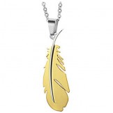 High Quality Feather Shape Titanium Necklace For Lovers 