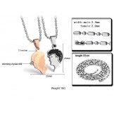 Well-known for Its Fine Quality Titanium Necklace For Lovers With Rhinestone