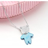 Stable Quality Blue Bear Shape Titanium Necklace For Lovers 
