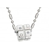 Stable Quality Dice Shape Titanium Necklace For Lovers With Diamond