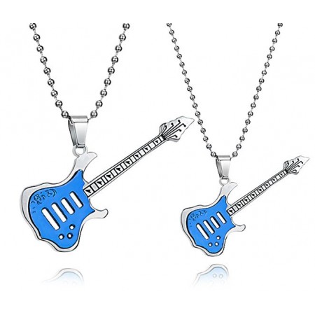 Excellent Quality Guitar Shape Titanium Necklace For Lovers 