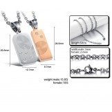 Quality and Quantity Assured Fingerprint Titanium Necklace For Lovers 