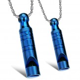 Stable Quality Blue Whistle Shape Titanium Necklace For Lovers