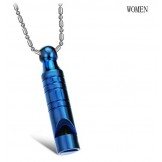 Stable Quality Blue Whistle Shape Titanium Necklace For Lovers