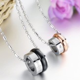 Excellent Quality Round Shape Titanium Necklace For Lovers 