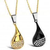 Excellent Quality Titanium Necklace For Lovers With Rhinestone