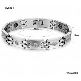 Stable Quality Health Titanium Bracelet For Lovers With Rhinestone