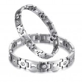 The Queen of Quality Titanium Bracelet For Lovers With Rhinestone