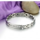 Reliable Quality Health Titanium Lodestone Bracelet For Lovers With Rhinestone