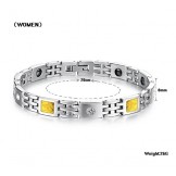 Superior Quality Health Titanium Lodestone Bracelet For Lovers With Rhinestone