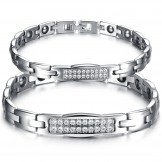 The Queen of Quality Health Titanium Lodestone Bracelet For Lovers With Diamond