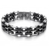 Quality and Quantity Assured Male Titanium Silicone Bracelet 