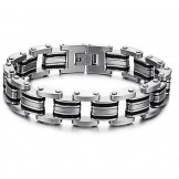 Stable Quality Male Classic Titanium Silicone Bracelet 