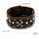 to Enjoy High Reputation at Home and Abroad Retro Titanium Leather Bangle