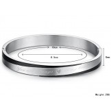 Stable Quality Titanium Bangle For Lovers With Rhinestone