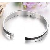 Stable Quality Titanium Bangle For Lovers With Rhinestone