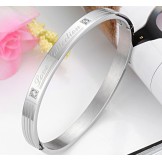 Quality and Quantity Assured Titanium Bangle For Lovers With Rhinestone
