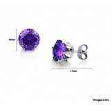 Well-known for Its Fine Quality Female Purple Titanium Earrings With Diamond