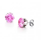 Wide Varieties Female Pink Titanium Earrings With Diamond