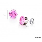 Wide Varieties Female Pink Titanium Earrings With Diamond