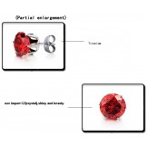 Excellent Quality Female Red Titanium Earrings With Rhinestone