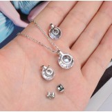 Reliable Quality Female Titanium Necklace And Earrings With Rhinestone