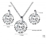 Reliable Quality Female Titanium Necklace And Earrings With Rhinestone