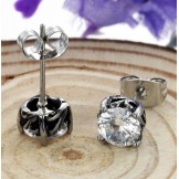 The Queen of Quality Unisex Titanium Earrings With Rhinestone