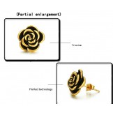 Well-known for Its Fine Quality Female Flower Shape Titanium Earrings 