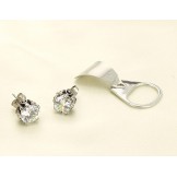 Excellent Quality Female White Titanium Earrings With Rhinestone