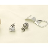 Excellent Quality Female White Titanium Earrings With Rhinestone