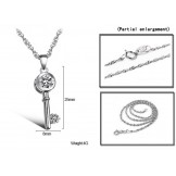 Wide Varieties Female Lock and Key Platinum Plating Titanium Necklace With Rhinestone