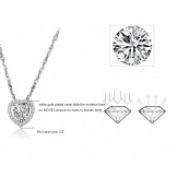 Reliable Quality Female Sweetheart Platinum Plating Titanium Necklace With Rhinestone