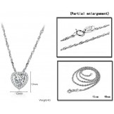 Reliable Quality Female Sweetheart Platinum Plating Titanium Necklace With Rhinestone