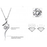 Stable Quality Female Platinum Plating Titanium Necklace With Diamond