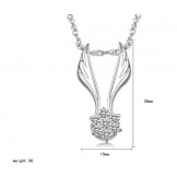 Easy to Use Female Wing Shape Platinum Plating Titanium Necklace With Rhinestone