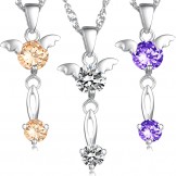 Stable Quality Female Purple Platinum Plating Titanium Necklace With Diamond