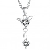 Stable Quality Female Purple Platinum Plating Titanium Necklace With Diamond