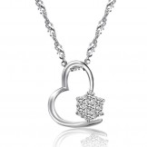 Stable Quality Female Platinum Plating Titanium Necklace With Diamond