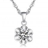 The Queen of Quality Female Pure Platinum Plating Titanium Necklace With Diamond