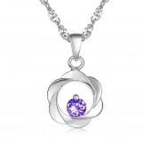 Quality and Quantity Assured Female ELegant Platinum Plating Titanium Necklace With Diamond
