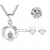 Quality and Quantity Assured Female ELegant Platinum Plating Titanium Necklace With Diamond