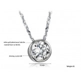 to Have a Long Story Female Platinum Plating Titanium Necklace With Rhinestone