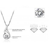 Wide Varieties Female Platinum Plating Titanium Necklace With Diamond