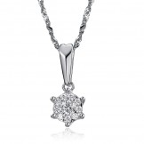 Reliable Reputation Female Platinum Plating Titanium Necklace With Diamond