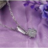 Reliable Reputation Female Platinum Plating Titanium Necklace With Diamond