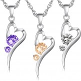 Wide Varieties Female Lock Shape Platinum Plating Titanium Necklace With Diamond